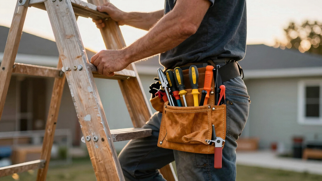 Best Tool Belt Setup for Electricians on Ladders