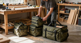 3-Pc Husky Army Green Zippered Top Tool Bag Combo (12", 15", 18" ) $29.90 + Free S&H