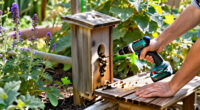 Gardener Uses An Extra Fence Board To Build A Home For Backyard Bees