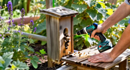 Gardener Uses An Extra Fence Board To Build A Home For Backyard Bees
