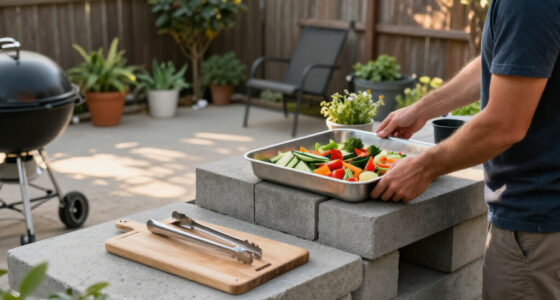 He Uses Concrete Blocks To Build An Impressive Prep Counter For His Grill