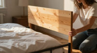 Instead Of Tossing Her Bed Frame, She Put A $40 DIY Headboard In Front