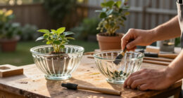 Turn Two Fluted Bowls From Dollar Tree Into Vintage-Style Planters