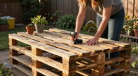 Woman Upcycles Old Wood Pallets Into A Backyard Showpiece With An Impressive DIY
